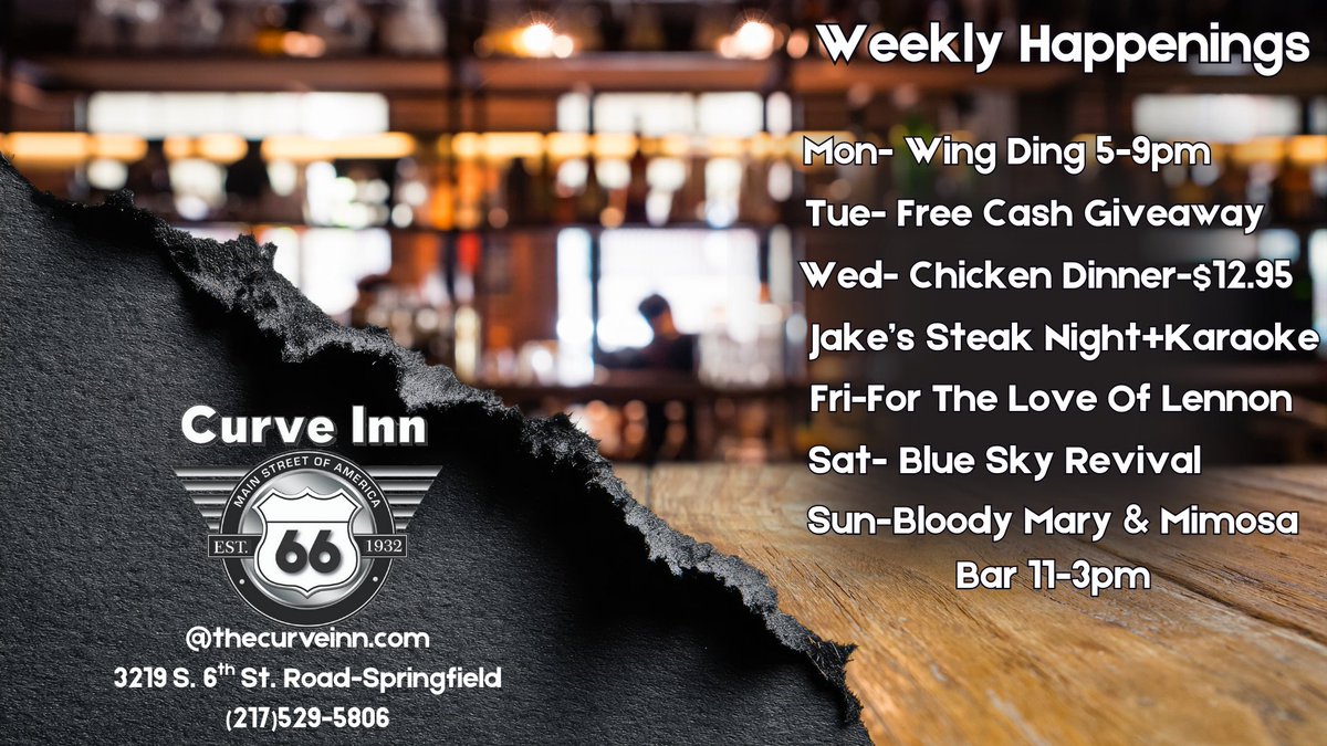 TheCurveInn's tweet photo. There's always something special going on at Springfield's #1 Bar &amp; Grill. https://t.co/4SriHGbVuM