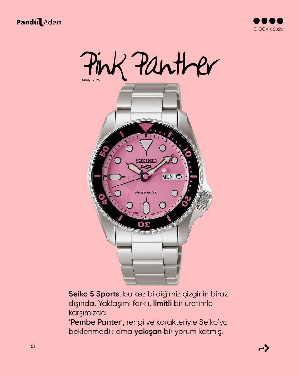 Seiko 5 Sports SRPM07 – Pink Panther Limited Edition watchlabb.blog/inceleme/seiko…