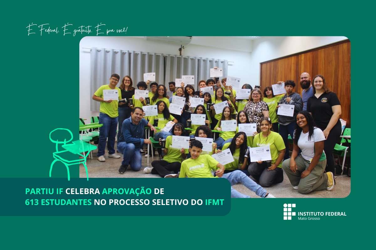 🎉📚 Resultado histórico no IFMT!

Com 81,2% de aprovação, o Programa PartiuIF, iniciativa do Governo Federal, garantiu 613 aprovações de 755 estudantes nos cursos Técnicos Integrados ao Ensino Médio do IFMT.

📲 Saiba mais em ifmt.edu.br

#IFMT #PartiuIF #Educação