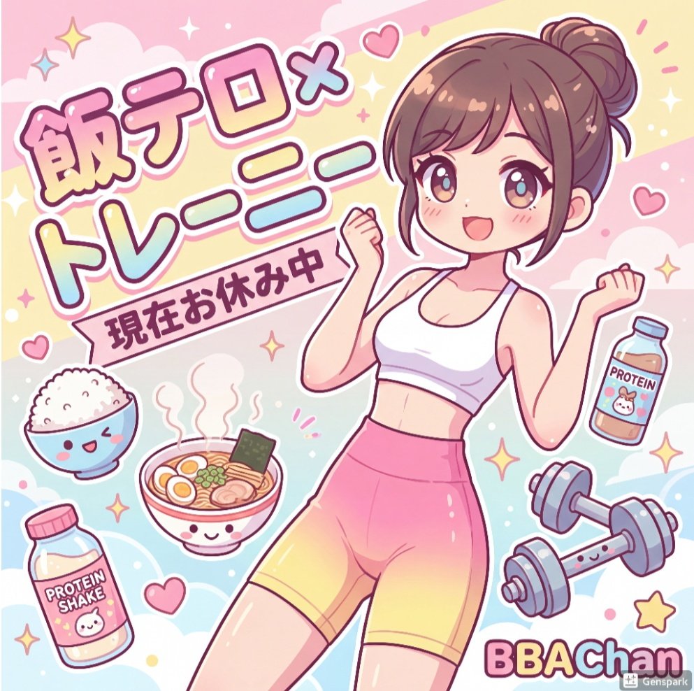 BBAchan's tweet image. 筋トレはお休み中だぜ