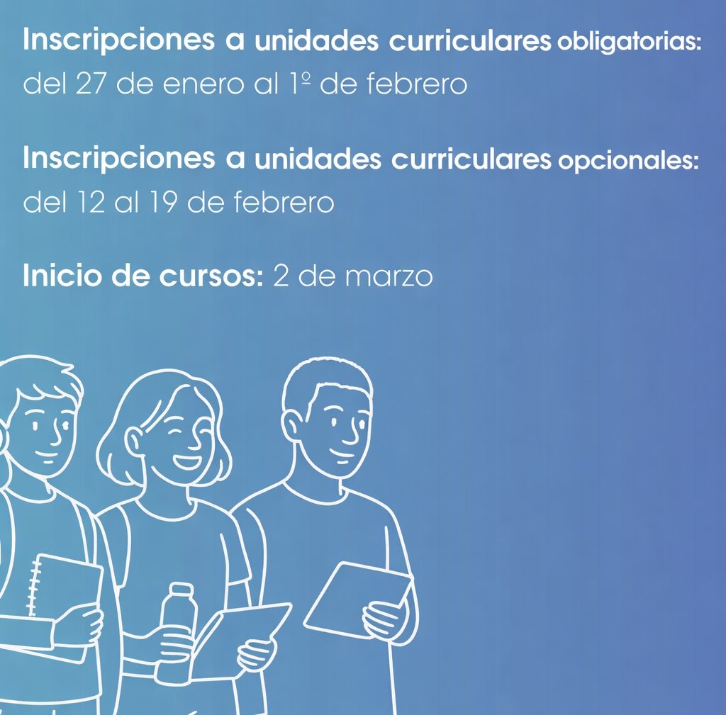 📢 Estudiantes de Abogacía/Notariado (2do a 5to año): 
🗓️ Desde el martes 27 de enero, a partir de las 8hs, podrán inscribirse a las unidades curriculares obligatorias 📚 
🔗 más info en fder.edu.uy/node/8378