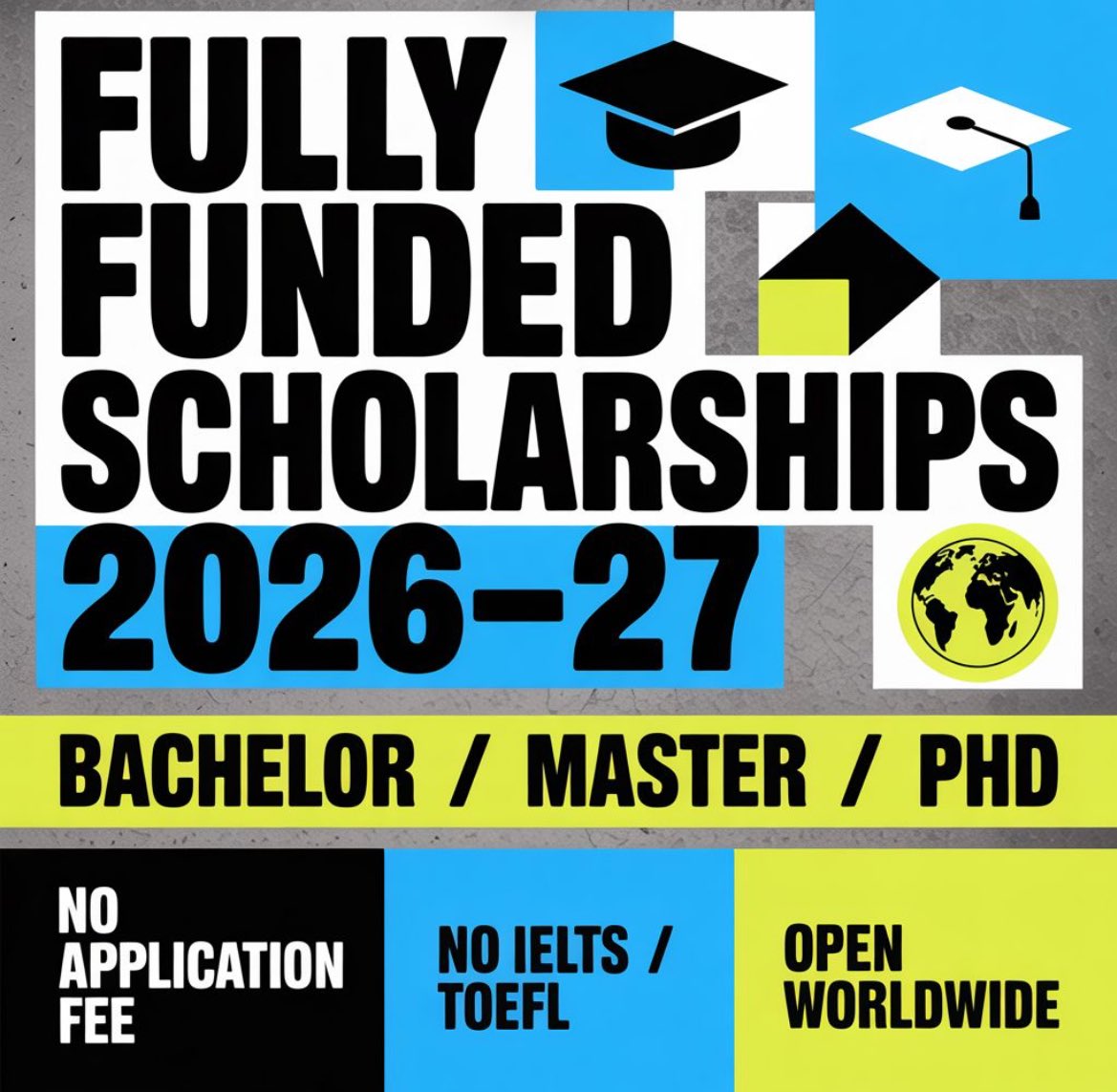 gyina_yie's tweet image. FULLY FUNDED SCHOLARSHIPS IN 2026.
NB: Check deadlines &amp;amp; requirements. 

1. 600 Melbourne University Scholarships In Australia 2026 (Fully Funded)
lnkd.in/dYWPH37f

2. Ton Duc Thang University Scholarship In Vietnam 2026 (Funded)
lnkd.in/dY_ehVZW

3. Taiwan ICDF…
