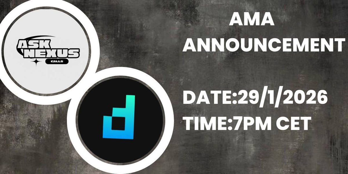 AMA ANNOUNCEMENT
ASK NEXUS CALLS PRESENT AMA WITH: <a href="/defiagentio/">DeFiAgent</a>
VENUE: t.me/ASKNEXUSSCALL
DATE: 29/1/2026
TIME: 7pm CET
PROJECT LINKS
TELEGRAM: t.me/joindefiagent
WEBSITE: defiagent.io
DYOR🔥