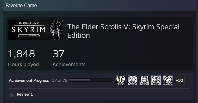 The hours on my newer (two year old) steam account : )