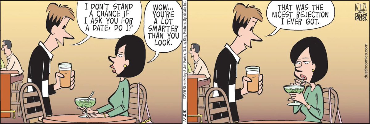 ComicsKingdom's tweet image. When ‘no’ somehow feels like a compliment 😂 #Dustin #ComicsKingdom #LegendsLiveHere