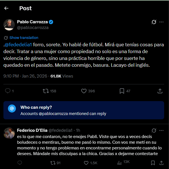 Nunca voy a entender a los que ponen Instagram o TikTok por encima de esta red social.

Mientras vos mirás un bailecito pedorro, yo estoy leyendo al de los simuladores peleándose con Pablo Carroza por una princesa dedeada.