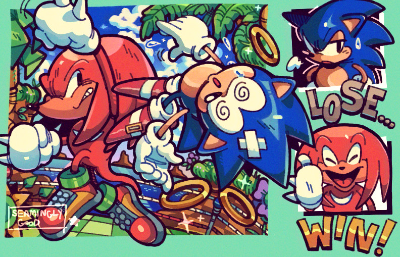 seaminglygood's tweet image. Sonic vs Knuckles