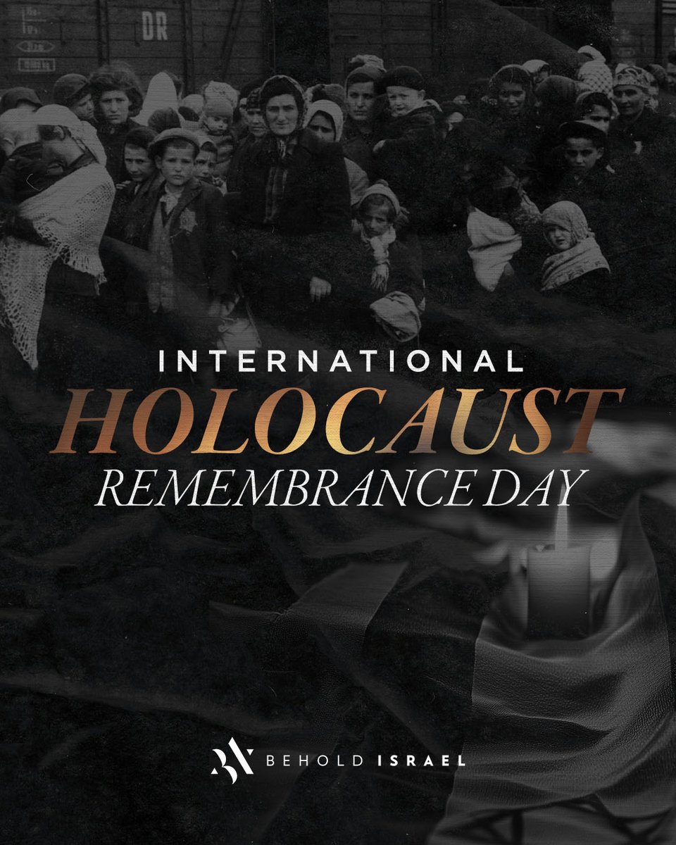 beholdisrael's tweet image. Today we remember the 6+ million lives lost in the horrific events of the Holocaust. Though gone, they’ll never be forgotten.