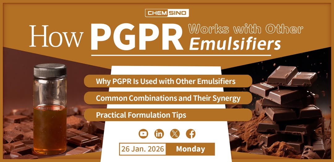 ChemsinoRachel's tweet image. #Foodscience: How Polyglycerol Polyricinoleate (PGPR) Works with Other Emulsifiers? 
PGPR, by reducing the viscosity of the fat phase and working in conjunction with emulsifiers such as lecithin, monoglycerides and diglycerides, polysorbates.....
#PGPR #FoodEmulsifier #Chemsino