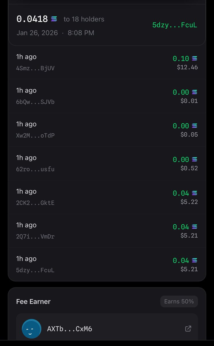 devtechfun's tweet image. FIRST $DEV DIVIDEND JUST DROPPED. 🧠💎

This isn’t a promise.
This isn’t a roadmap slide.
This is live SOL hitting real wallets.

$DEV holders just received the first dividend distribution, paid pro-rata, on-chain, automatically straight from protocol activity back to the people…