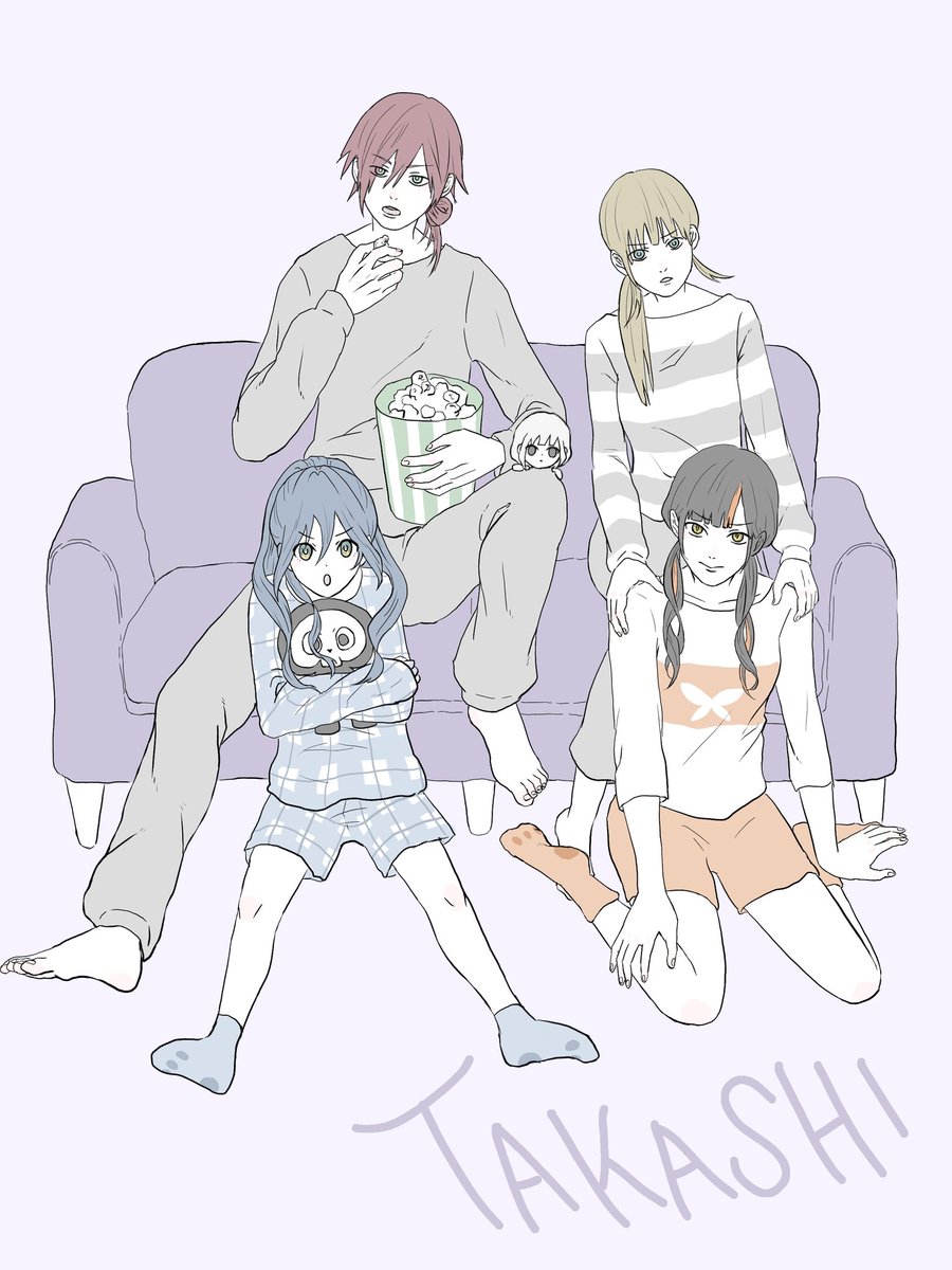 NOT730's tweet image. リビングのテレビ見ながら応援してる兄妹みたいな雰囲気のウォチパめっちゃ良かった。
#イロ絵す #はなぶさの絵 #くろむアーツ #はなびの標