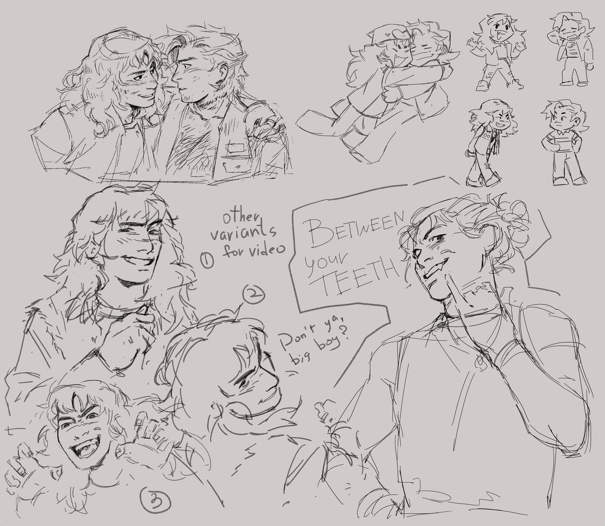 Btw here are some sketches I've done while working on this vid 
#steddie