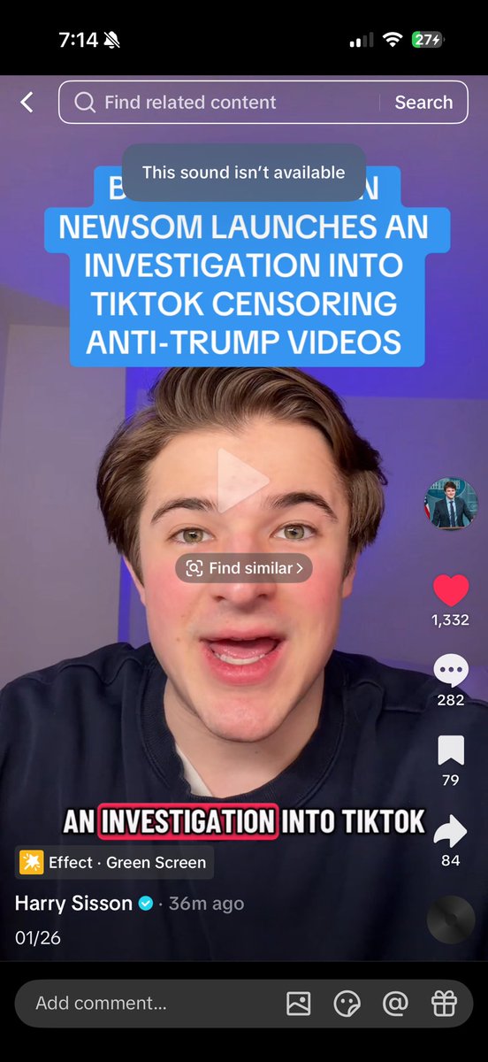 majinluu_'s tweet image. Here’s one that specifically mentions you Gavin. If you see on the top it says “this sound isn’t available”. Posted about 30 minutes ago PST.