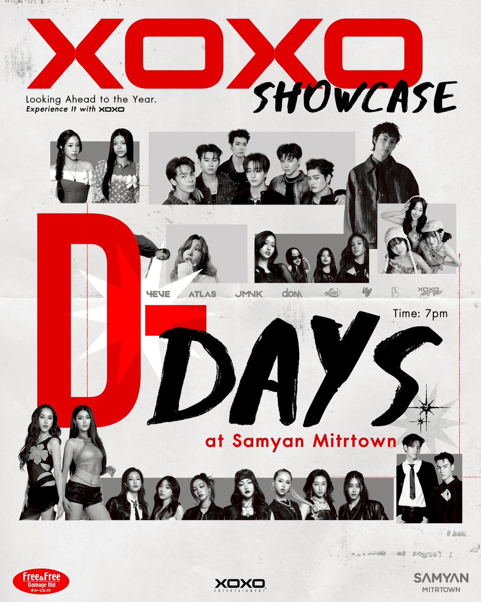 D-DAY❤️‍🔥
𝑿𝑶𝑿𝑶 𝑺𝑯𝑶𝑾𝑪𝑨𝑺𝑬

27 JAN 2026 ⭐️
@ Samyan Mitrtown

SHOWCASE &amp; DEBUT STAGE
LOOKING AHEAD TO THE YEAR.
EXPERIENCE IT WITH XOXO.

#XOXOshowcase2026
#XOXOentertainment
#4EVE #ATLAS_th #ATLASth
#domXOXO #JMNK #ily_th #PS_th #LUSS
#XOXOnextgen