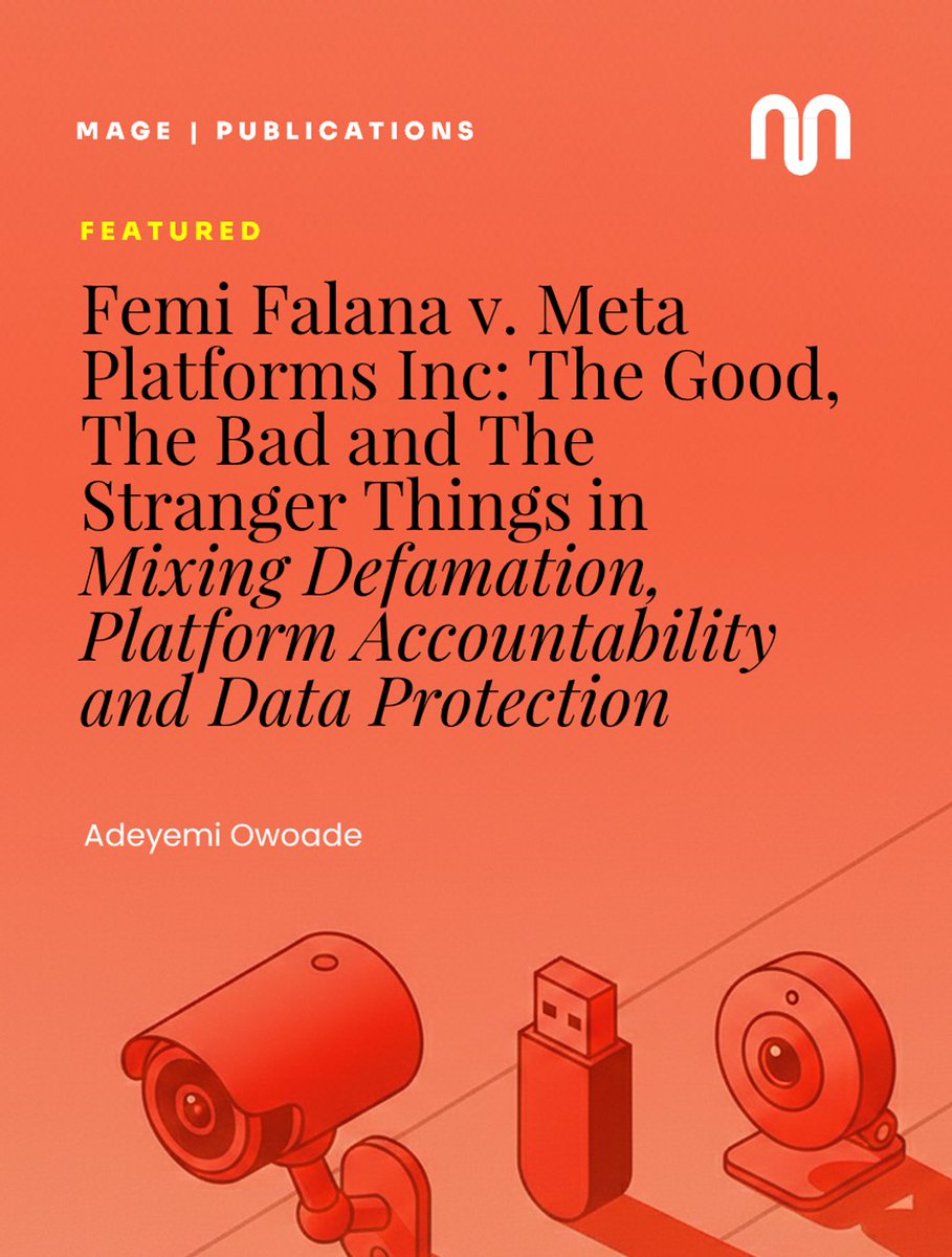 Featured | Femi Falana v. Meta Platforms Inc: The Good, The Bad and The Stranger Things in Mixing Defamation, Platform Accountability and Data Protection by ADEYEMI OWOADE

Read on our LinkedIn page - Mage

#Mage #Law #DataPrivacy #DataProtection #Meta #Privacy