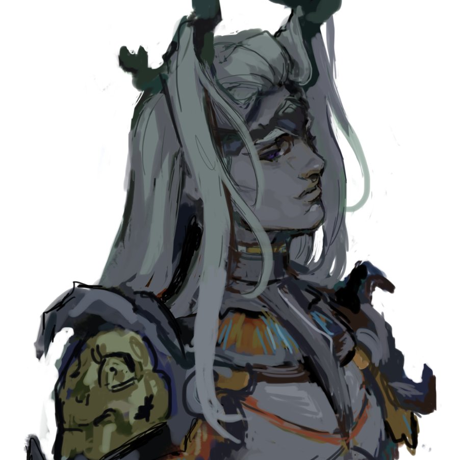 「mr doom horns needlepoint is such a comf」|gyo @ skill resetのイラスト