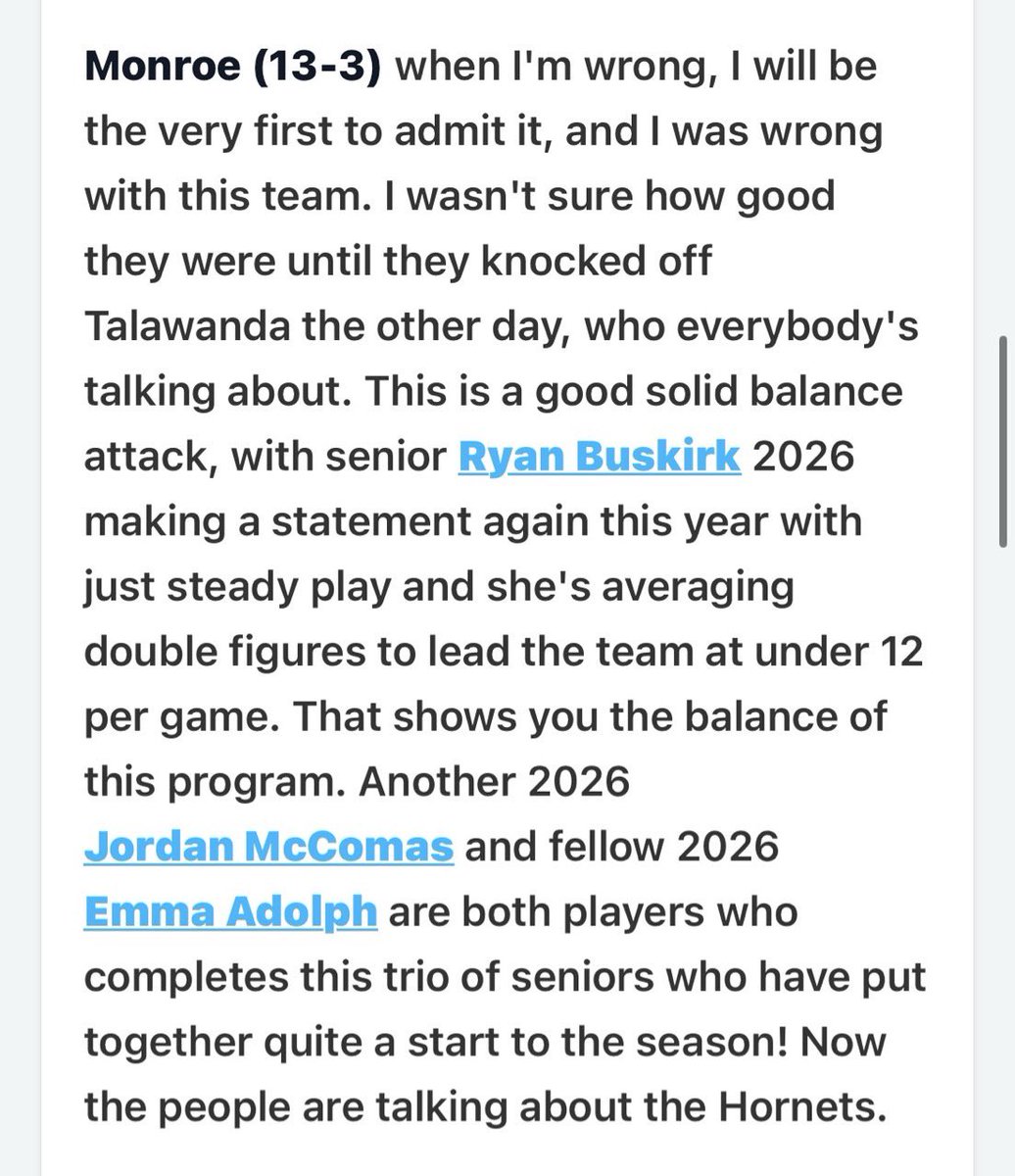 LadyHornetsBB's tweet photo. Thanks for noticing @JDabbs86.  Balanced is an understatement, any given night we have someone new step up to lead us!  Such a fun group to watch play! https://t.co/y4596X2Bag