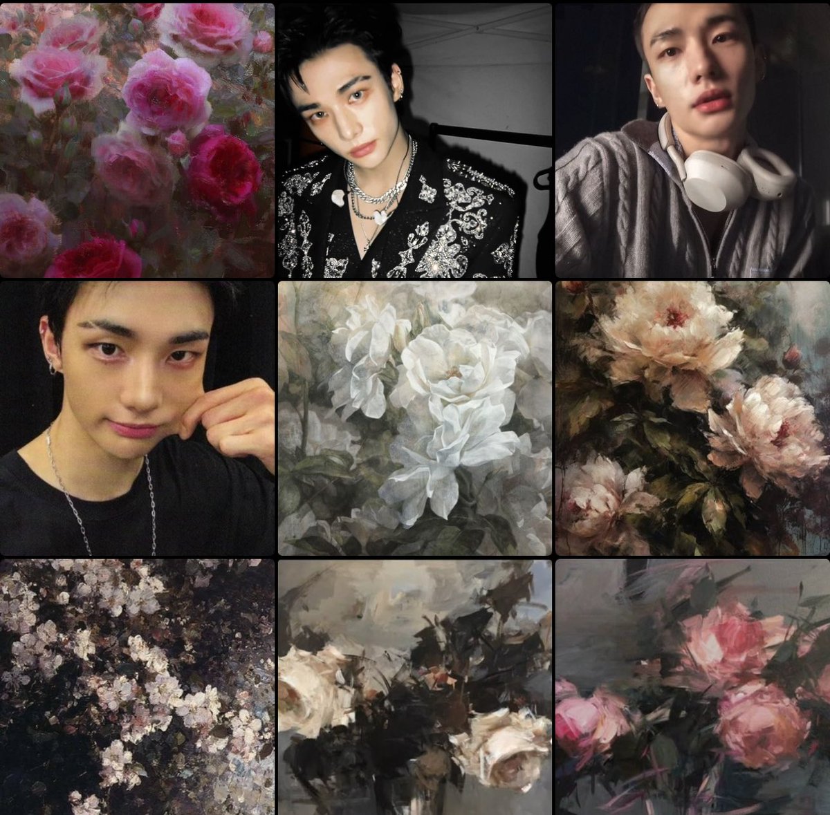 loveelyhj's tweet image. hyunjin surrounded by art in my camera roll