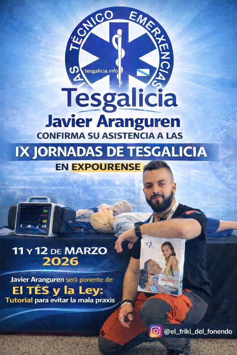 ¡Confirmamos asistencia!

Javier Aranguren, más conocido como El friki del fonendo🩺, estará en las IX Jornadas de Tesgalicia los días 11 y 12 de marzo.

Ponencia: El TES y la Ley: Tutorial para evitar la mala praxis

No te pierdas esta oportunidad de seguir aprendiendo.
