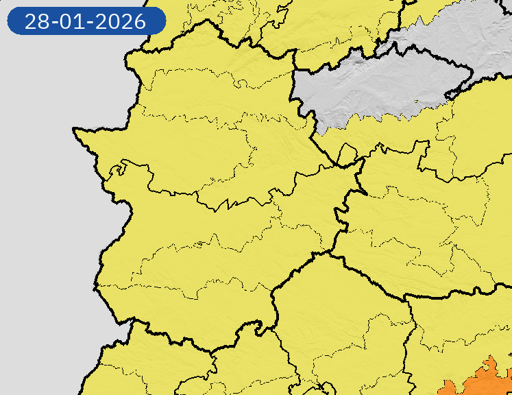 27/01 00:06 AVISOS HOY Y MAÑANA | Extremadura: vientos y lluvias. Nivel máximo de aviso: naranja.
Actualizaciones en aemet.es/es/eltiempo/pr…
