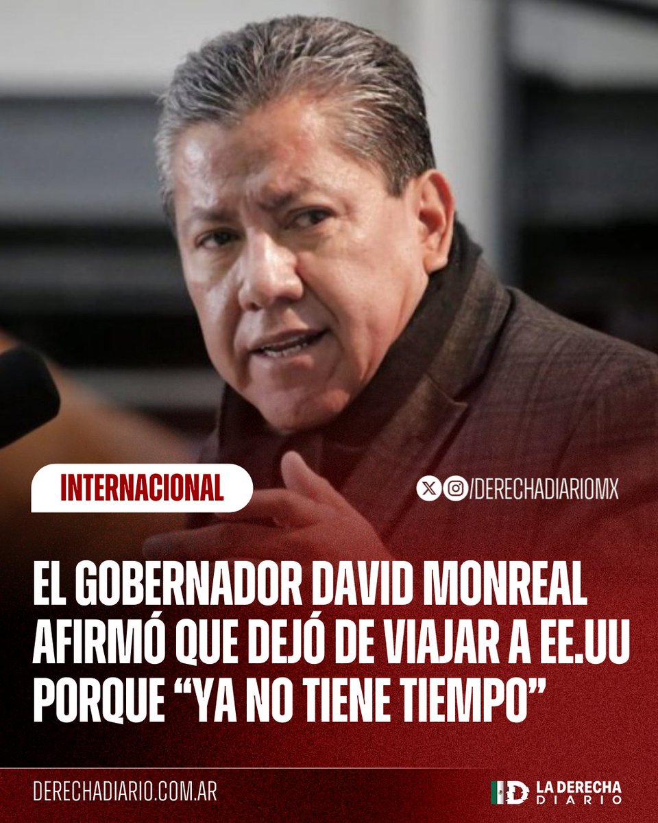 DerechaDiarioMX's tweet image. 🇲🇽🇺🇸 | El narcogobernador de Zacatecas David Monreal fue cuestionado por repentinamente dejar de ir a Estados Unidos tras no asistir a un evento zacatecano en Fort Worth, Texas, argumentando que "ya no tiene tiempo" en medio de rumores de que le cancelaron su visa.