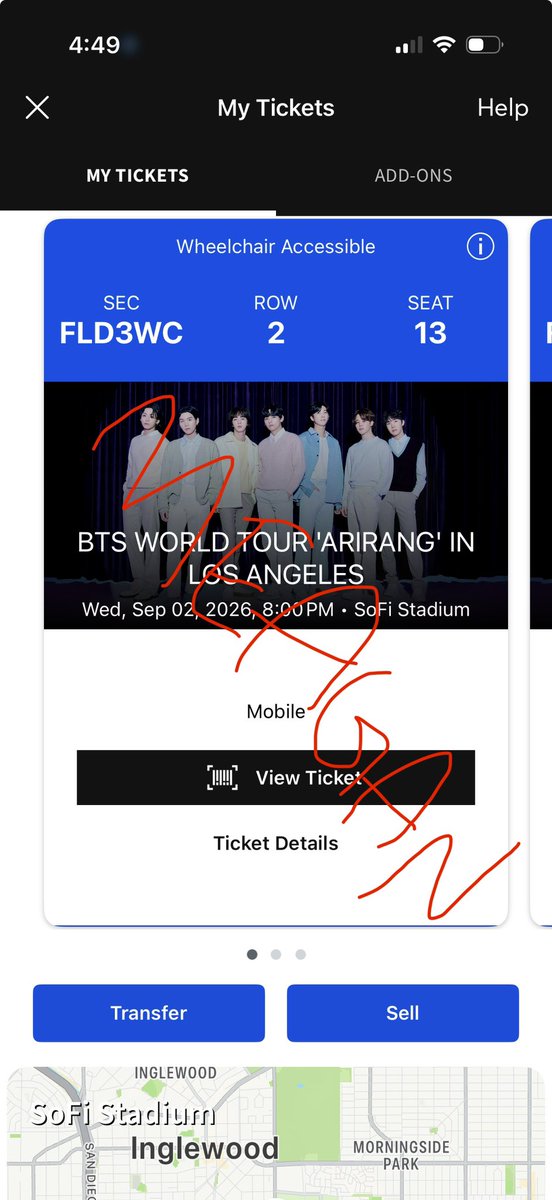 meagan__stokes's tweet photo. SELLING: 2 tickets for BTS in LA, Sept 2! Face value price of $875.30 total. YOU MUST BUY BOTH. https://t.co/hgxRoK7zzL