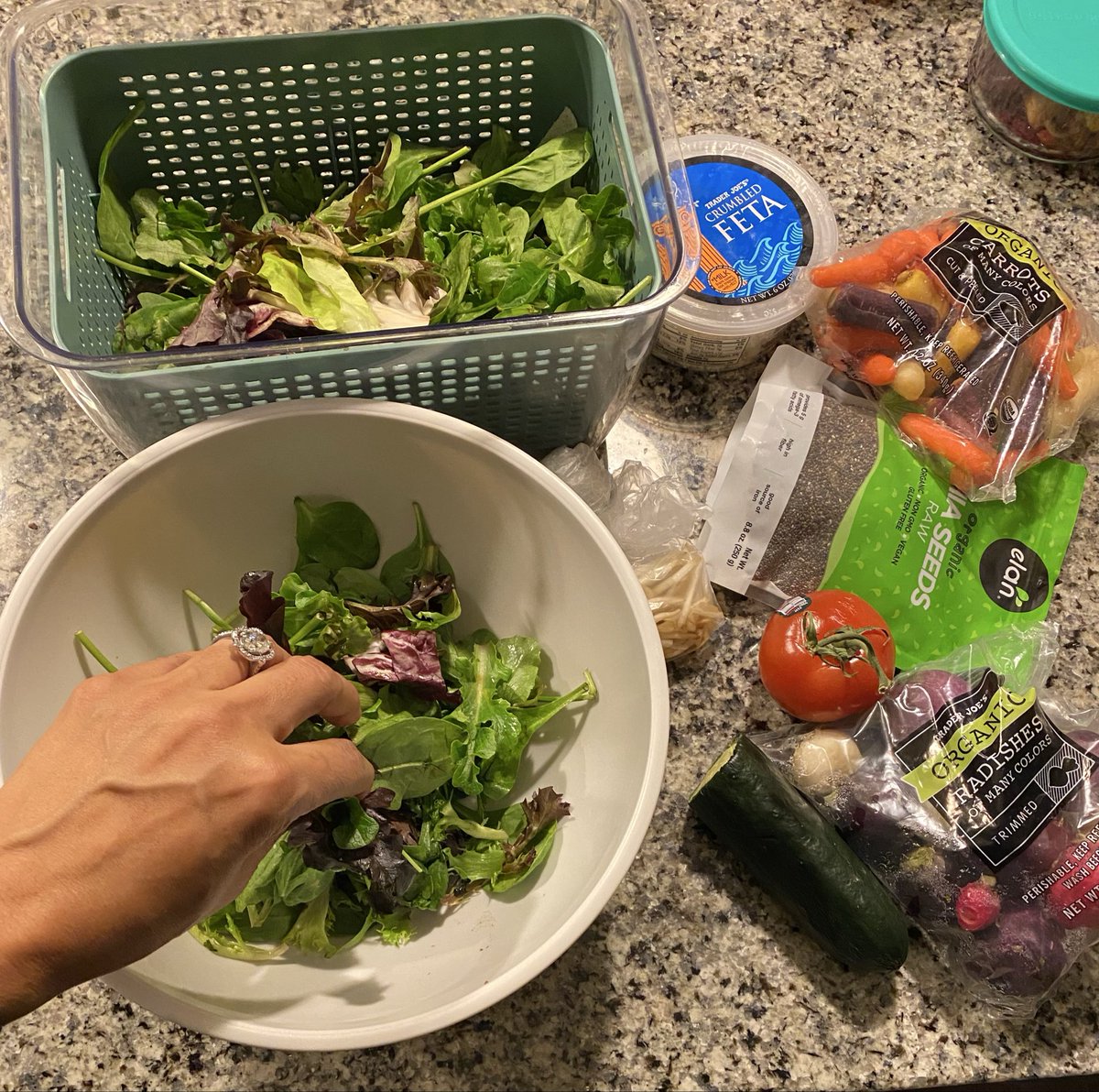 cenitajohnson's tweet photo. Hubby has requested my fabulous salad with salmon… getting all the ingredients together! Yummy https://t.co/kC5vZuh5vT