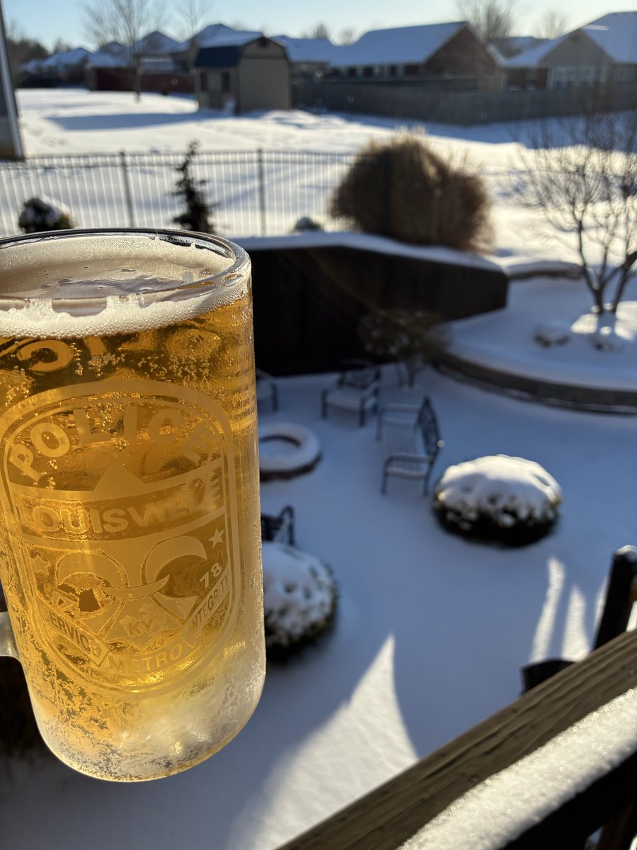 LMPD's tweet image. How does Officer Cantdriveforcrap unwind after getting absolutely destroyed online for getting his cruiser stuck? 🍺 #LMPD