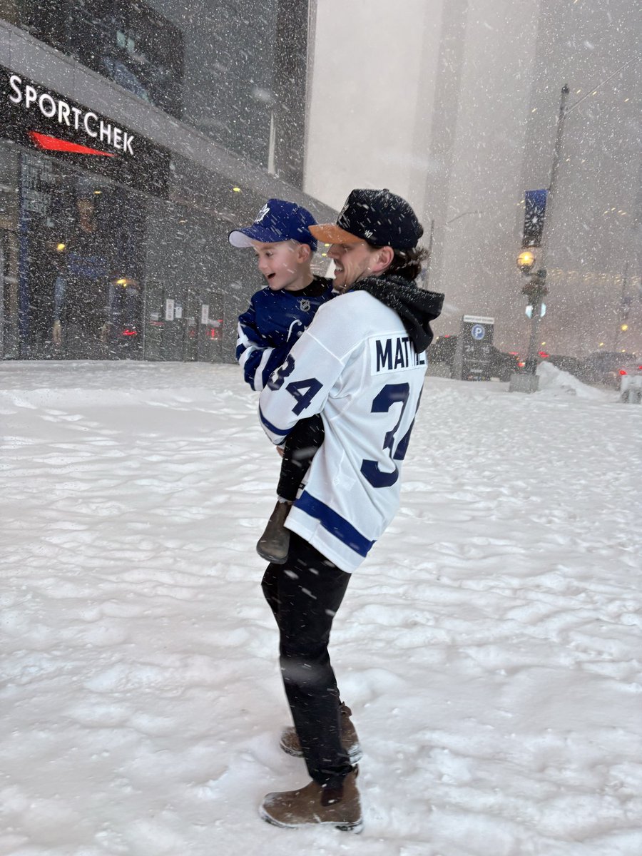 MarkBailey8's tweet photo. We got to experience our son’s first @MapleLeafs game this weekend. It wasn’t the outcome we hoped for but he loved seeing his favourite player @AM34 play. He cried when they scored their lone goal and when they lost. The passion is strong in our 5 year old! #LeafsForever https://t.co/8HKWX3OAj4