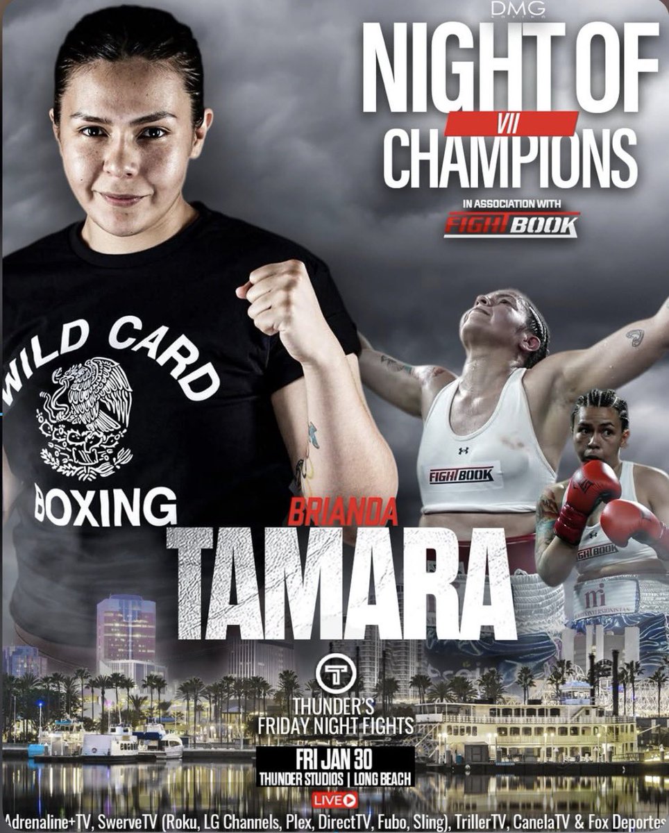 FIGHT WEEK
Mexico’s first female Olympian <a href="/BriandaTamara/">Brianda Tamara OLY</a> (3-0) vs Claudia Lopez (5-4-1, 2KOs) in a welter match <a href="/DMGBoxing/">DMG Boxing</a> Friday live from @thunderstudios ~ see poster for streaming🇲🇽