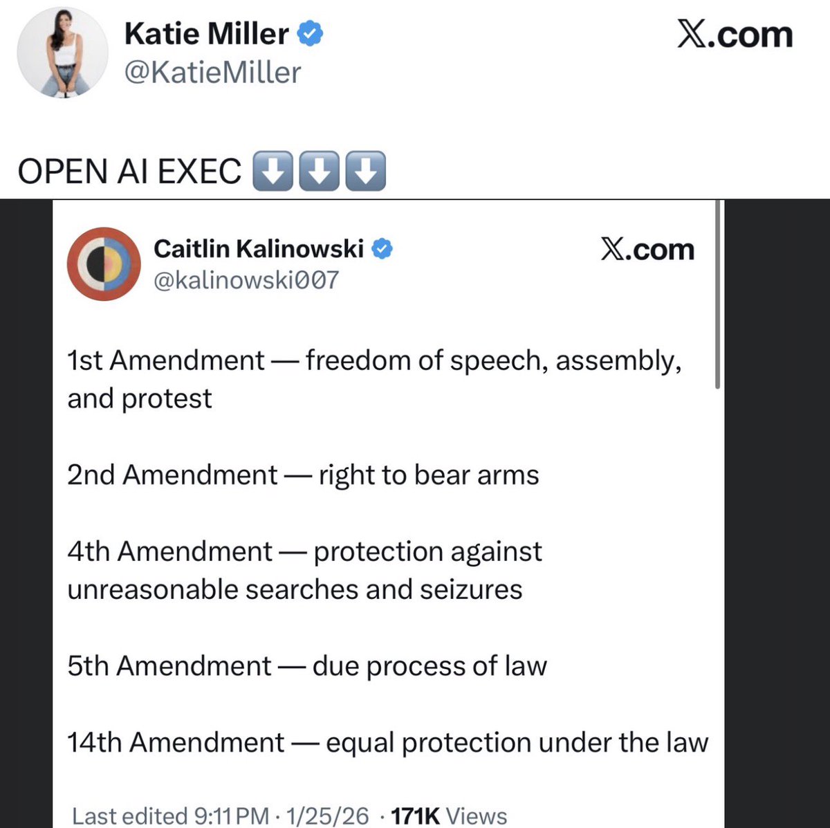 TheTNHoller's tweet image. Stephen Miller’s wife reacting this way to someone literally pointing out what the constitution says is pretty telling