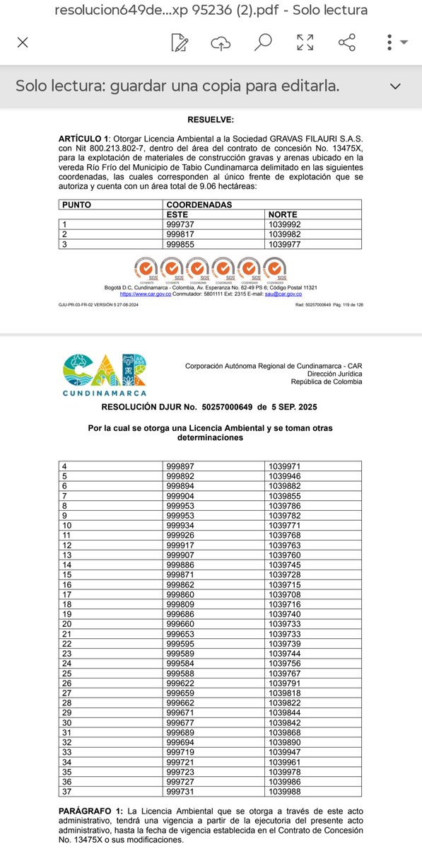 RuraliaUrbana's tweet image. El Río Frío Bajo Asedio...
Licencia para "Ecocidio" minero en Tabio Cundinamarca ??
​
El ​Oficio 09262000528 confirma que desde las 10:30 a.m. de este 27 de Enero/2026, la Corporación Autónoma Regional de Cundinamarca (@CAR_Cundi) - Dirección Regional Sabana Centro -  se reunirá