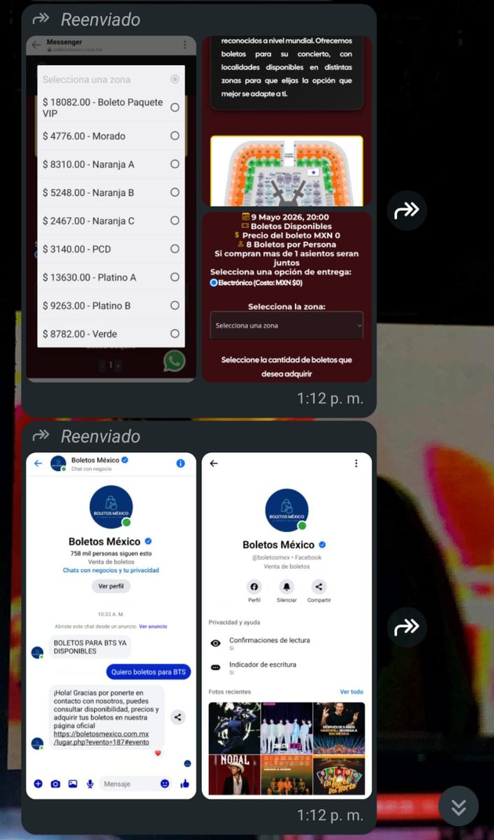 Tengan cuidado plis, me mandaron esta información de una página de reventa 🙏💜

Link:facebook.com/share/1Ag9hQYJ…
