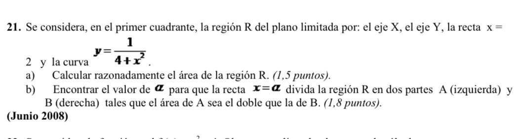 pau_mates's tweet photo. Empecemos por un ejercicio típico de integrales del bloque de análisis. ¡Veamos como resolverlo!

*Junio 2008*
#PAU #Matematicas https://t.co/uIJPbCASUv