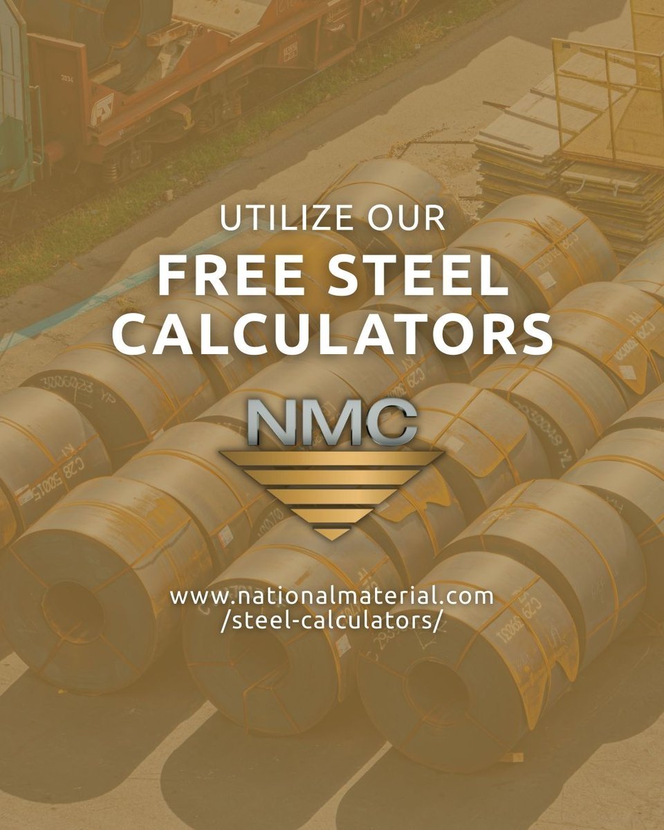 NatlMaterial's tweet photo. Engineers and buyers: calculating material specs just got easier. Our free steel calculators help you estimate weights, measurements, and cut lengths with accuracy — all online and at no cost.
🔗 https://t.co/JAxS7jwo70
#GetAQuote #FreeSteelCalculator #SteelEstimate #NMC https://t.co/ZFxAQL0zbM