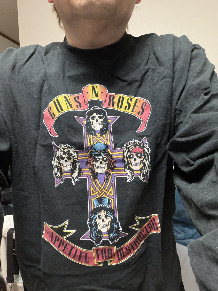 grtetsu's tweet image. おはようございます😃

今日はGUNS N'ROSESのTシャツ着てリハビリ行ってきます🤘🤘🤘

昨日のリハビリで体力測定したんだけど体重は変わらず筋肉量が増えてた💪