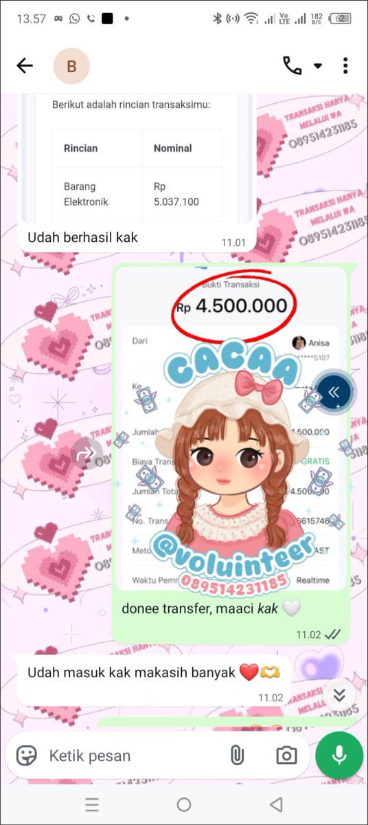 kedaicacaa's tweet image. 𓂃・﹕★﹒₊‧ testimoni gestun 🧾キ

꒰꒰・┄┄┄ 4.5 JUTA  ⌢༢
꒰꒰・┄┄┄ 470 RIBU  ⌢༢
꒰꒰・┄┄┄ 1.8 JUTA ⌢༢
꒰꒰・┄┄┄ 4.5 JUTA  ⌢༢

WA : wa.me/6289514231185 ☎️