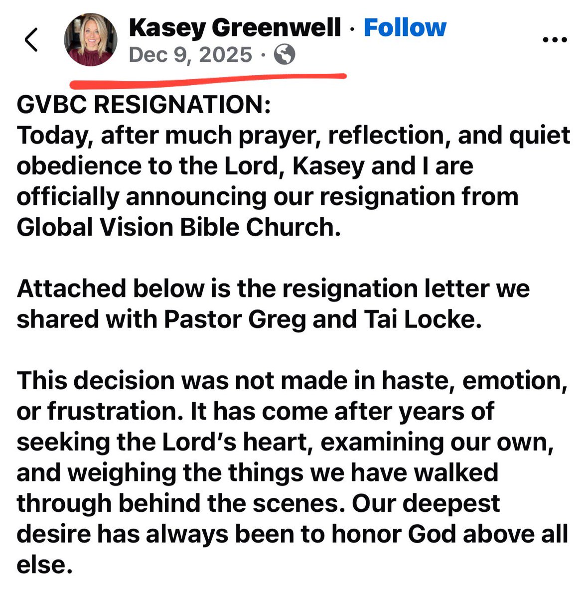 Greg Locke- repent. You’re a clout chaser. Always have been. Greed drives you. It will be your undoing. 

facebook.com/share/1AUAQERU…