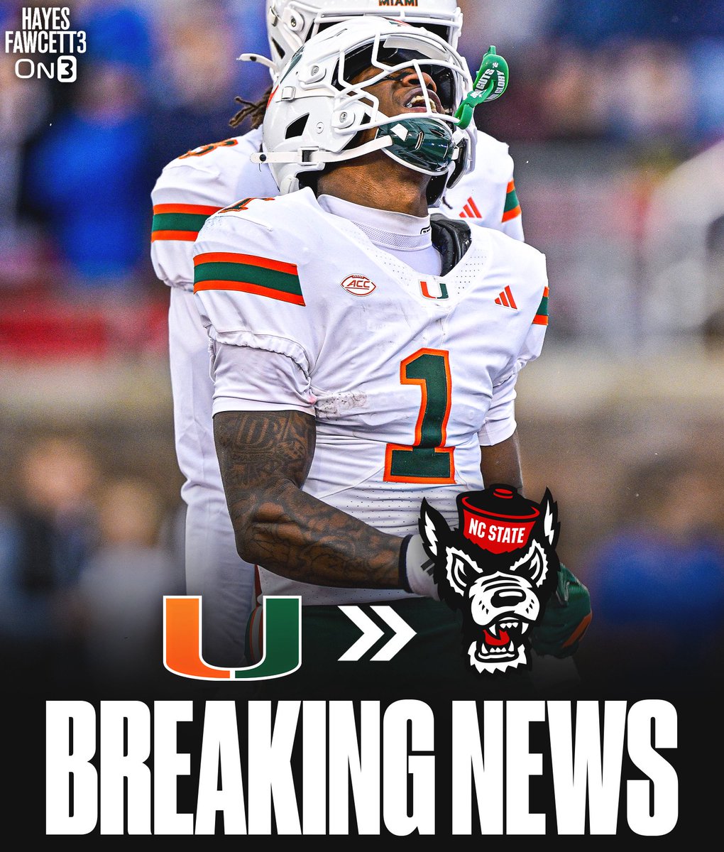 Hayesfawcett3's tweet image. BREAKING: Miami transfer WR Joshisa Jojo Trader has Committed to NC State, he tells @On3

He was ranked as a Top 45 Recruit in the 2024 On3 Industry Rankings 

on3.com/transfer-porta…