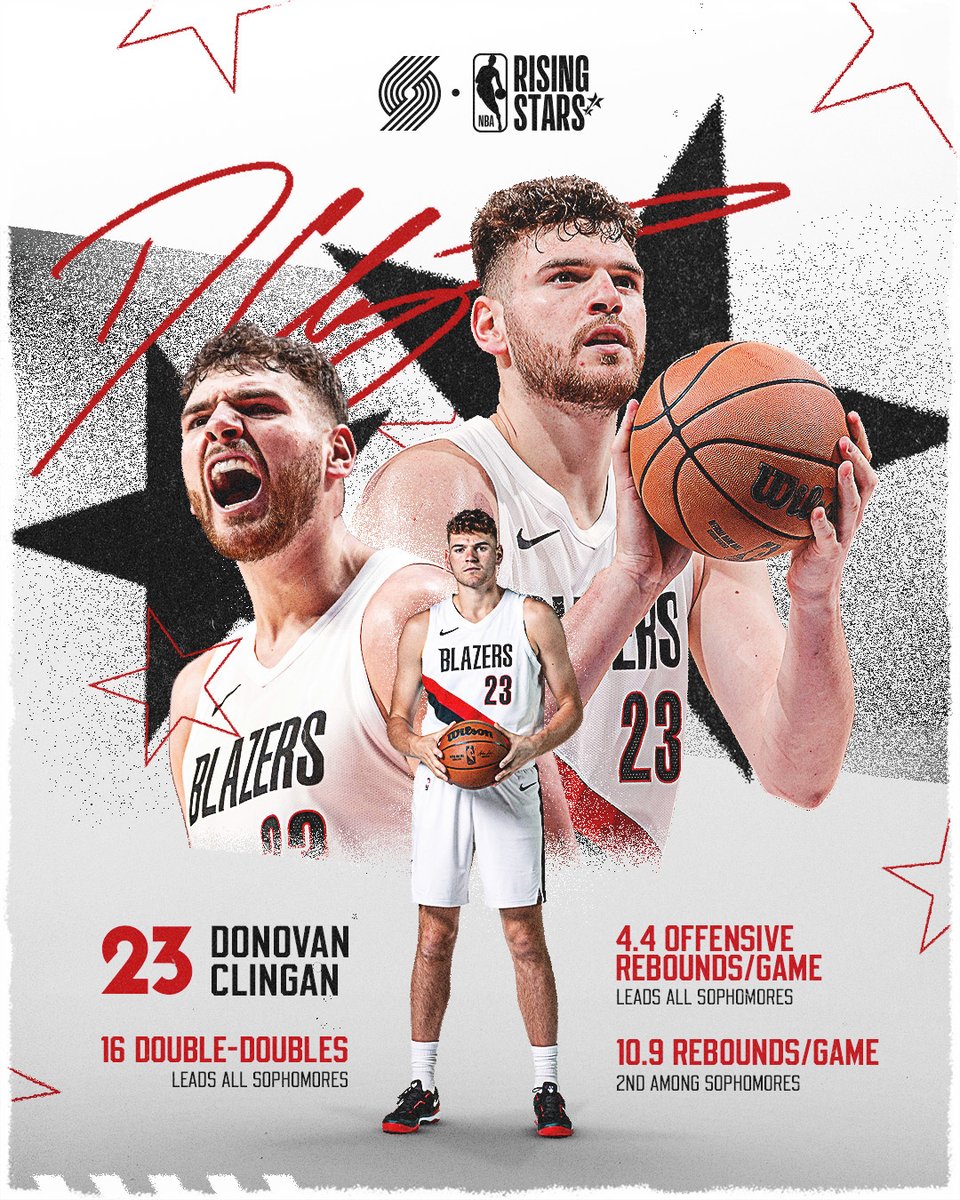 Representing your Trail Blazers as a 2026 Rising Star: Donovan Clingan! 🤩