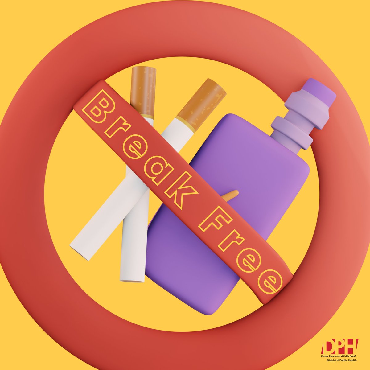 D4publichealth's tweet image. BREAK THE HABIT! #Vaping can be addictive—but quitting is possible! 💪

⚠️ Risks: #LungInjury, #Nicotine addiction, ↑#HeartRate &amp;amp; #BloodPressure

Get help:
📞 1-800-QUIT-NOW
📲 Text “QUIT” → 474747
📞 Español: 1-800-DEJÉLO-YA

#VapeFree #QuitVaping #SmokeFree