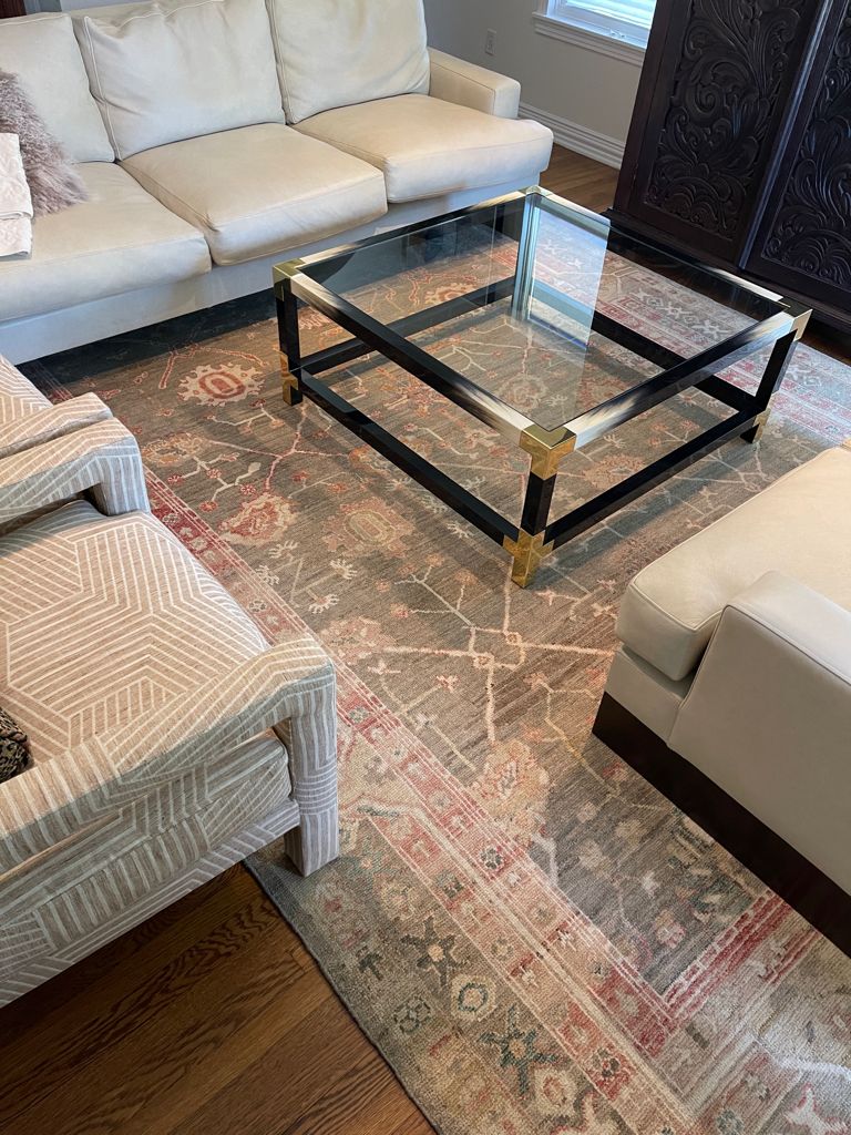 This rug grounds the space — SLATE BLUE washed with FADED ROSE, softened by SOFT IVORY and WARM GRAY. Calm, layered, and easy. The kind of piece that makes everything feel settled. #TurkishRugCo #OrientalRugs #DesignerRugs #HandKnottedRugs #OneOfAKindRugs #TurkishRugs #OushakRugs
