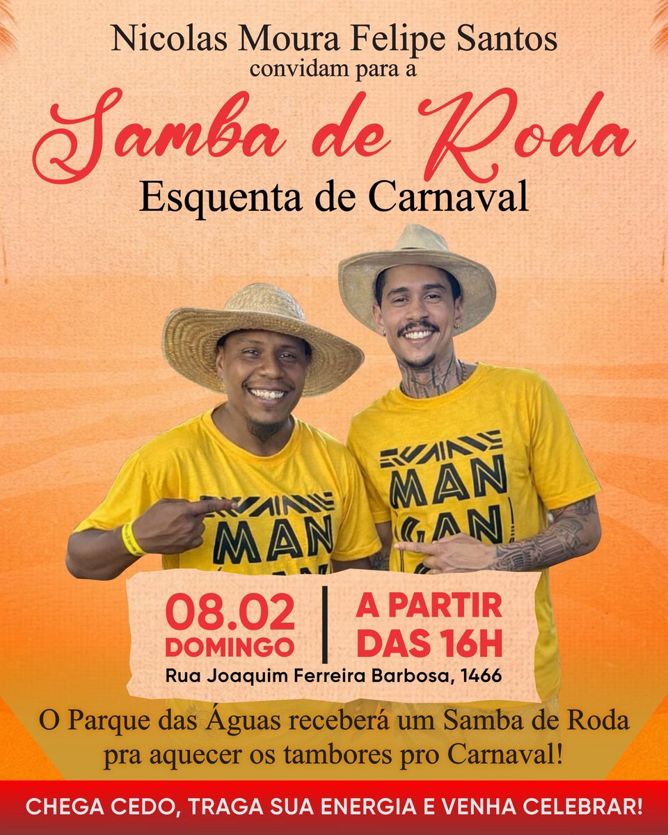 srcap1vara's tweet image. dia 08/02 esquenta de carnaval no parque das águas. 0800 só encostar com a energia e o goró, vai ser foda