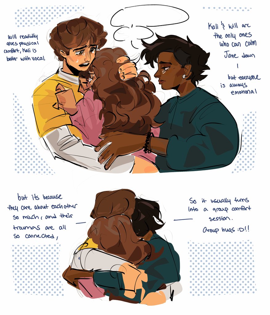 OOPS I forgot to post these here but here are some d20 siblings hcs because I love them all so much YAAAAY :33!!! #willbyers #janehopper #kaliprasad