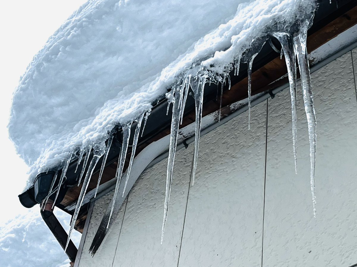 おはようございます！
今日の栃尾は雪、気温は−2度だよ

雪は降っていないけど、
キンと冷える寒い朝だね❄️

地面が凍っていて滑りやすくなっているから、
通勤や外出をする時は、足元に十分気をつけようね🧡

#栃尾
