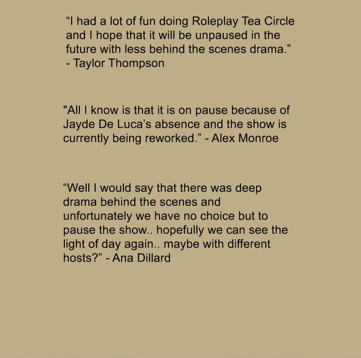 No_BS_Show's tweet photo. 🚨 NO BS EXCLUSIVE 🚨
#RoleplayTeaCircle is ON PAUSE!!
Read more below: https://t.co/l1IcdfvEAA