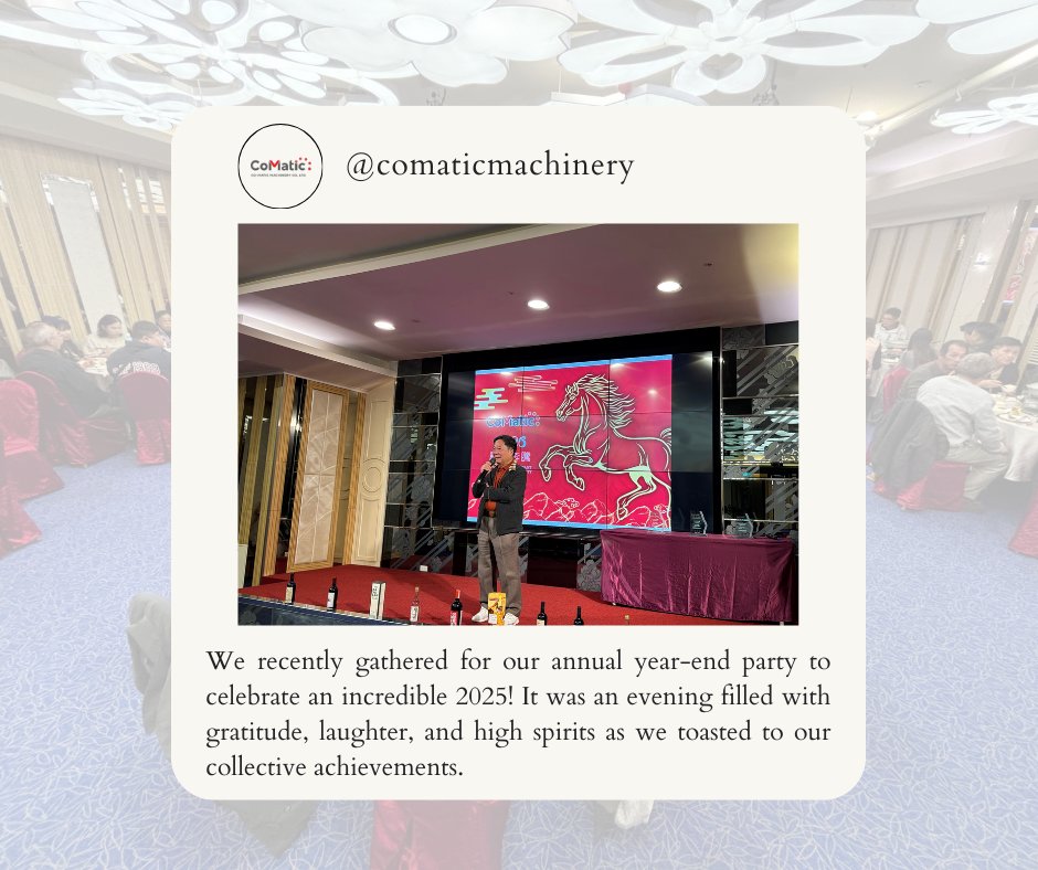 comaticltd's tweet photo. 🎉 We recently gathered for our annual year-end party to celebrate an incredible 2025! 

🌸 CNY Holiday Notice: Our office will be closed from February 14 to 24, 2026.

#Woodworking #PowerFeeder #WoodworkingTools #貝特送材機 https://t.co/hcfKvI1KfJ
