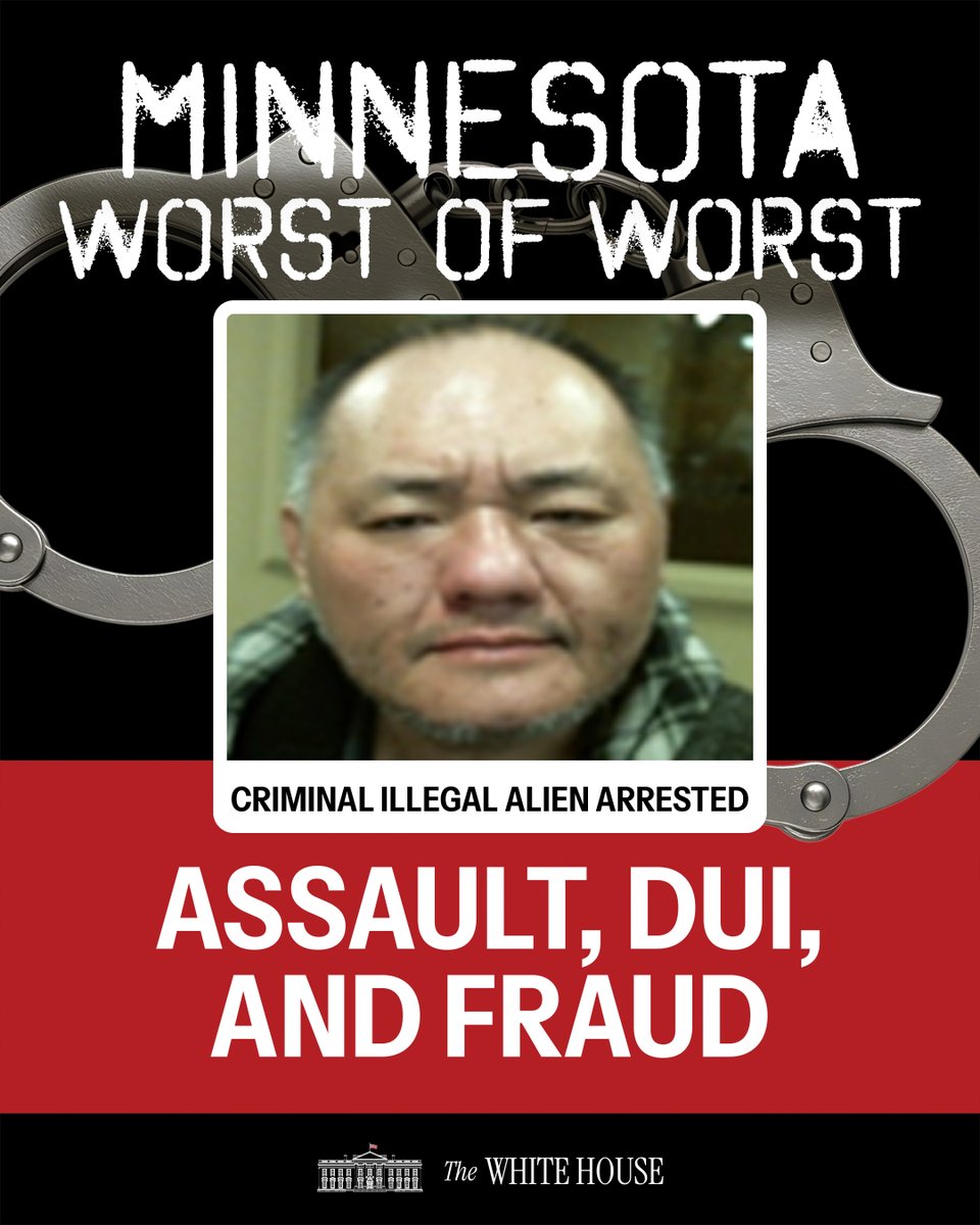 🚨 Thanks to our brave ICE agents, some of Minnesota’s worst offenders have been removed from our streets in just the past couple of days 👇

🚨Ramon Cuellar-Hernandez is a citizen of Mexico with multiple criminal convictions for assault, driving under the influence and fraud.