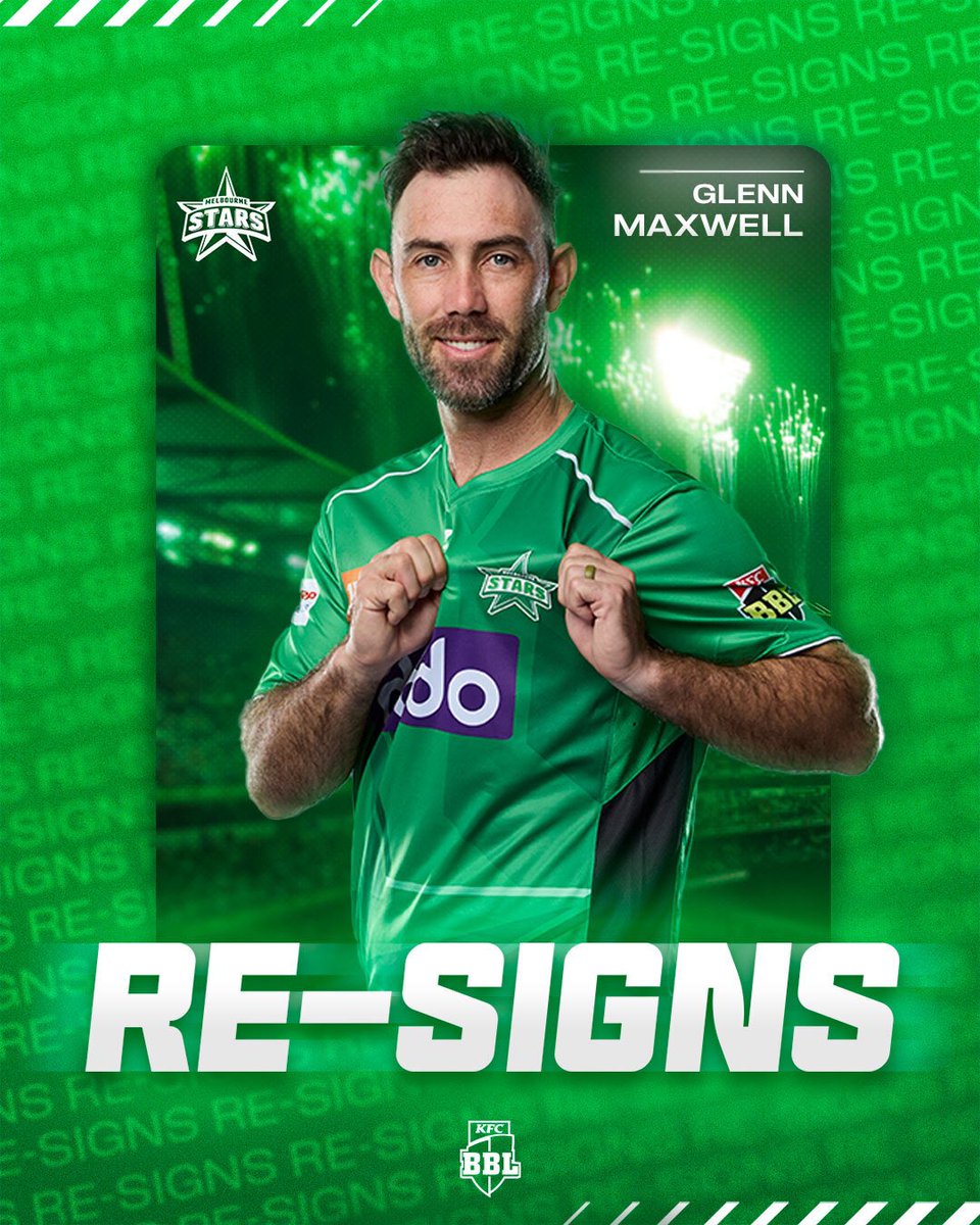 BBL's tweet image. Maxi commits to the @StarsBBL for another two seasons ⭐️ #BBL15