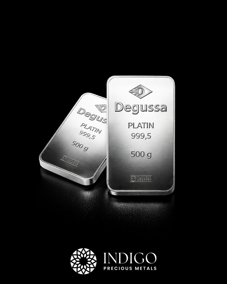 ✨ 500g Degussa #Platinum Investment Bar 🎯 Exempt of any Taxes if stored in  Freeport Singapore The Degussa Platinum bars are of exceptional quality  with a mirror-like finish. Each bar is housed